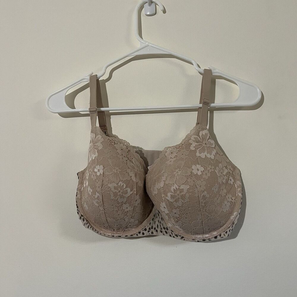 Victoria's Secret Body by Victoria Lined Demi Bra Lace Cheetah 36DDD Underwire